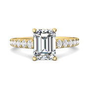 FlyerFit Micropave 18K Yellow Gold Engagement Ring