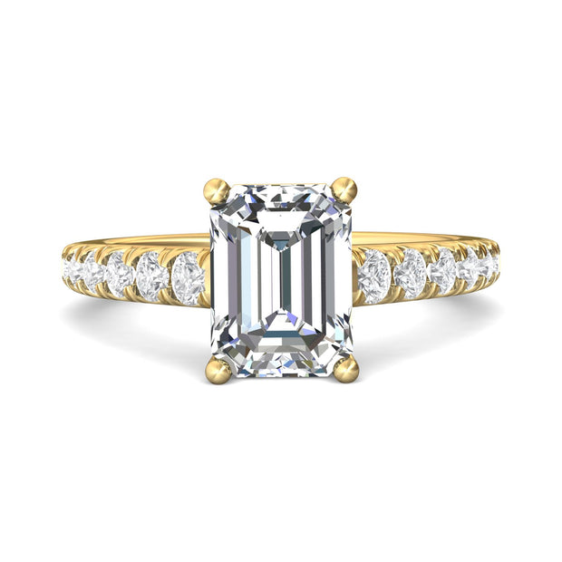 FlyerFit Micropave 18K Yellow Gold Engagement Ring