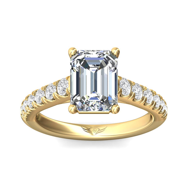 FlyerFit Micropave 14K Yellow Gold Engagement Ring