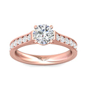 FlyerFit Micropave 18K Pink Gold Engagement Ring