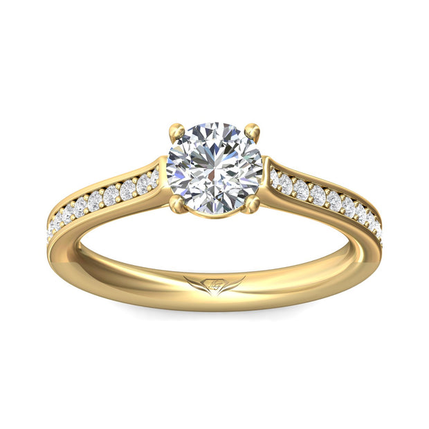 FlyerFit Micropave 18K Yellow Gold Engagement Ring