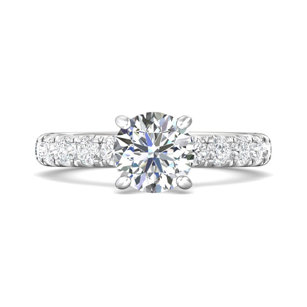 FlyerFit Micropave 14K White Gold Engagement Ring