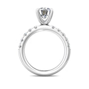 FlyerFit Micropave 14K White Gold Engagement Ring