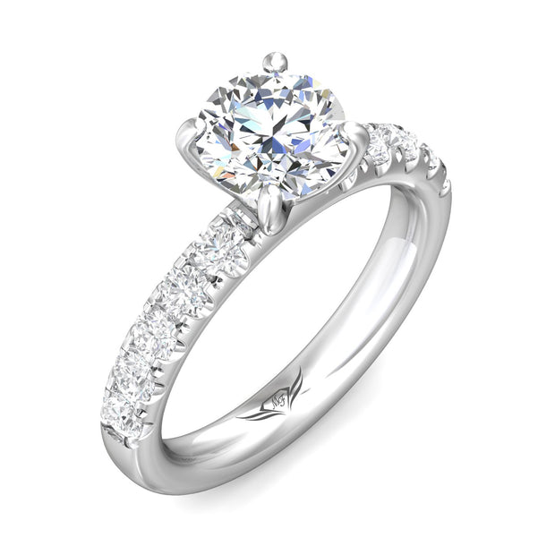 FlyerFit Micropave 14K White Gold Engagement Ring