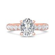 FlyerFit Micropave 14K Pink Gold Engagement Ring