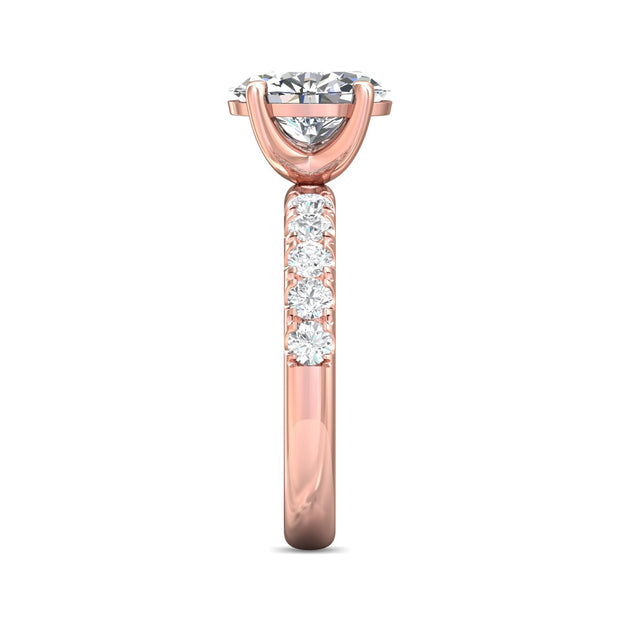 FlyerFit Micropave 14K Pink Gold Engagement Ring