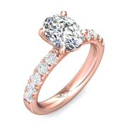 FlyerFit Micropave 14K Pink Gold Engagement Ring