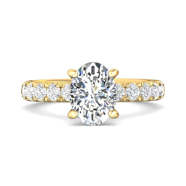 FlyerFit Micropave 14K Yellow Gold Engagement Ring