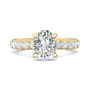 FlyerFit Micropave 18K Yellow Gold Engagement Ring