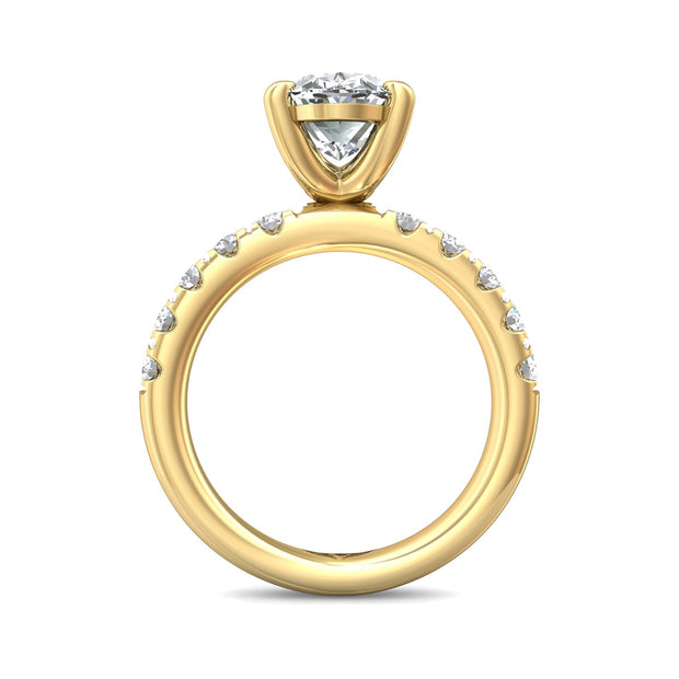 FlyerFit Micropave 14K Yellow Gold Engagement Ring