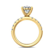 FlyerFit Micropave 18K Yellow Gold Engagement Ring