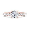 FlyerFit Micropave 18K Pink Gold Engagement Ring