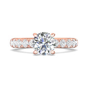 FlyerFit Micropave 14K Pink Gold Engagement Ring