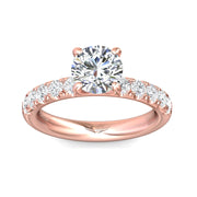 FlyerFit Micropave 14K Pink Gold Engagement Ring