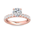 FlyerFit Micropave 18K Pink Gold Engagement Ring