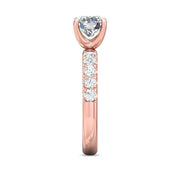 FlyerFit Micropave 14K Pink Gold Engagement Ring