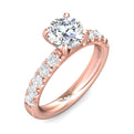 FlyerFit Micropave 18K Pink Gold Engagement Ring