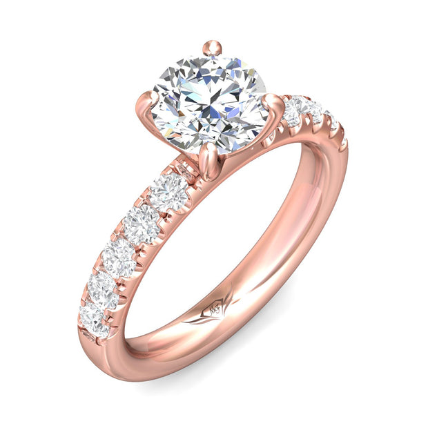 FlyerFit Micropave 14K Pink Gold Engagement Ring