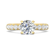 FlyerFit Micropave 14K Yellow Gold Engagement Ring