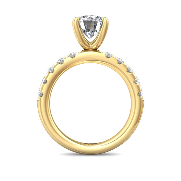 FlyerFit Micropave 14K Yellow Gold Engagement Ring