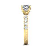 FlyerFit Micropave 18K Yellow Gold Engagement Ring