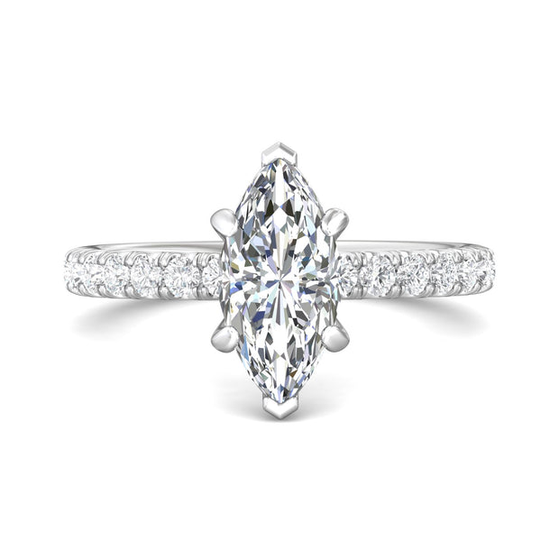 FlyerFit Micropave 14K White Gold Engagement Ring