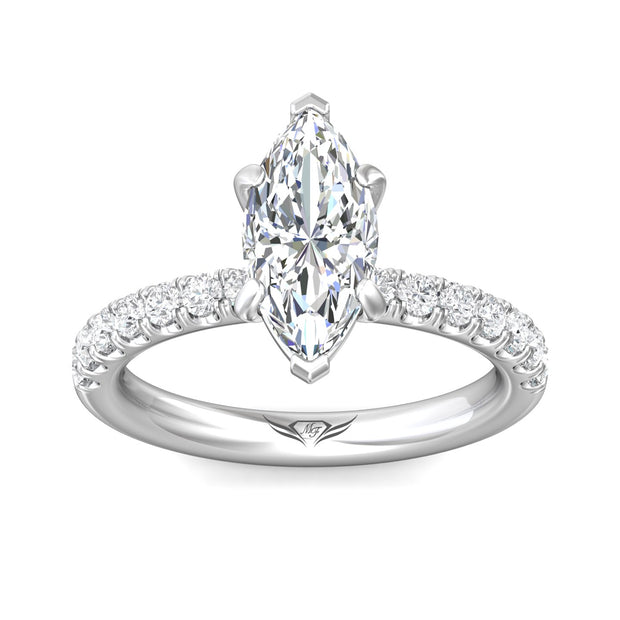 FlyerFit Micropave 14K White Gold Engagement Ring