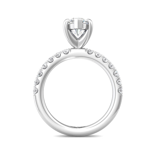 FlyerFit Micropave 14K White Gold Engagement Ring