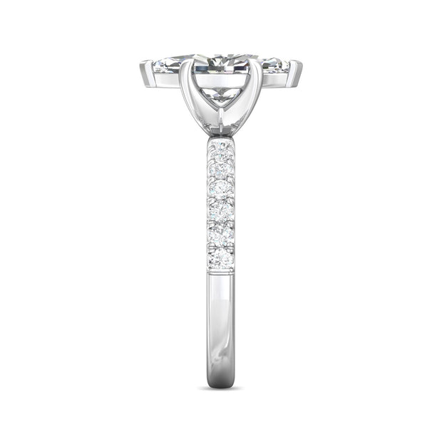 FlyerFit Micropave 14K White Gold Engagement Ring