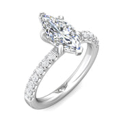 FlyerFit Micropave 14K White Gold Engagement Ring