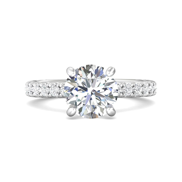 FlyerFit Micropave 14K White Gold Engagement Ring