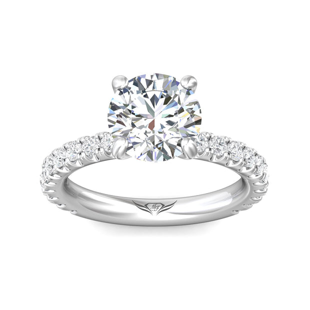 FlyerFit Micropave 14K White Gold Engagement Ring