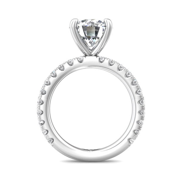 FlyerFit Micropave 14K White Gold Engagement Ring