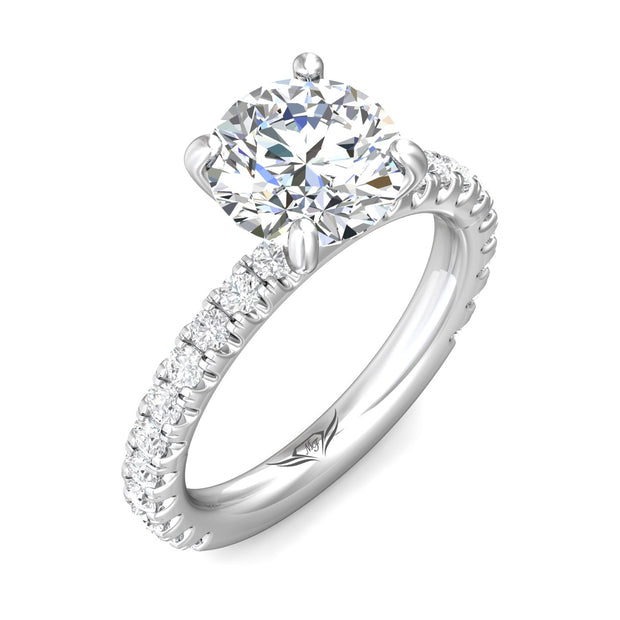 FlyerFit Micropave 14K White Gold Engagement Ring