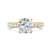 FlyerFit Micropave 18K Yellow Gold Engagement Ring