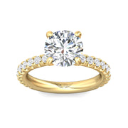 FlyerFit Micropave 14K Yellow Gold Engagement Ring