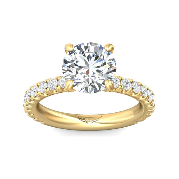 FlyerFit Micropave 14K Yellow Gold Engagement Ring