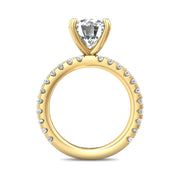 FlyerFit Micropave 18K Yellow Gold Engagement Ring