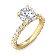 FlyerFit Micropave 18K Yellow Gold Engagement Ring