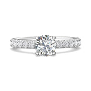 FlyerFit Micropave 14K White Gold Engagement Ring