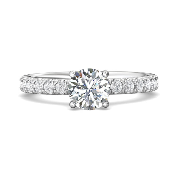 FlyerFit Micropave 14K White Gold Engagement Ring