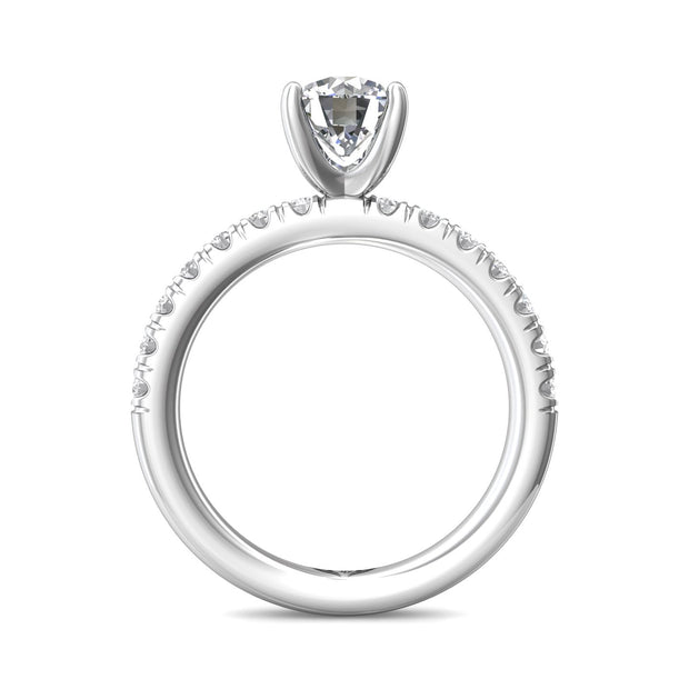 FlyerFit Micropave 14K White Gold Engagement Ring