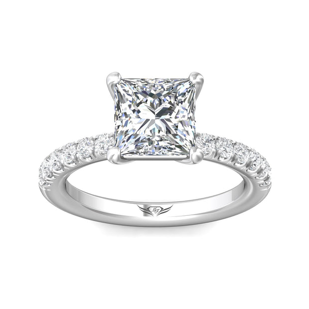 FlyerFit Micropave 14K White Gold Engagement Ring