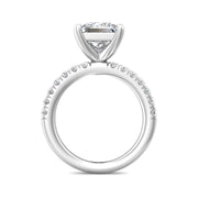 FlyerFit Micropave 14K White Gold Engagement Ring