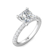 FlyerFit Micropave 14K White Gold Engagement Ring