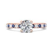 FlyerFit Micropave 18K Pink Gold Engagement Ring