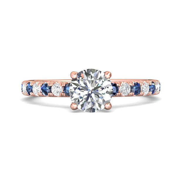 FlyerFit Micropave 18K Pink Gold Engagement Ring