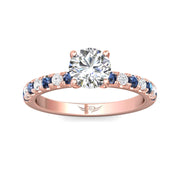 FlyerFit Micropave 18K Pink Gold Engagement Ring