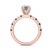 FlyerFit Micropave 18K Pink Gold Engagement Ring