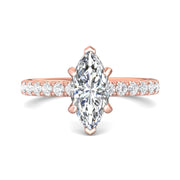 FlyerFit Micropave 14K Pink Gold Engagement Ring